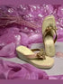 Salmon Pink Butterfly Jewelled Wedges - cunei